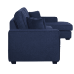 Oguh LHS 3 Seater Sofa with Lounger in Navy Blue Colour by FernInida.com