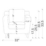 Adnama 1 Seater Sofa in Charcoal Grey Colour by FernInida.com