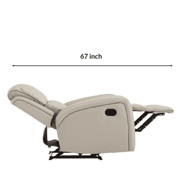 Nosemaj 1 Seater Recliner in Beige Colour by FernInida.com