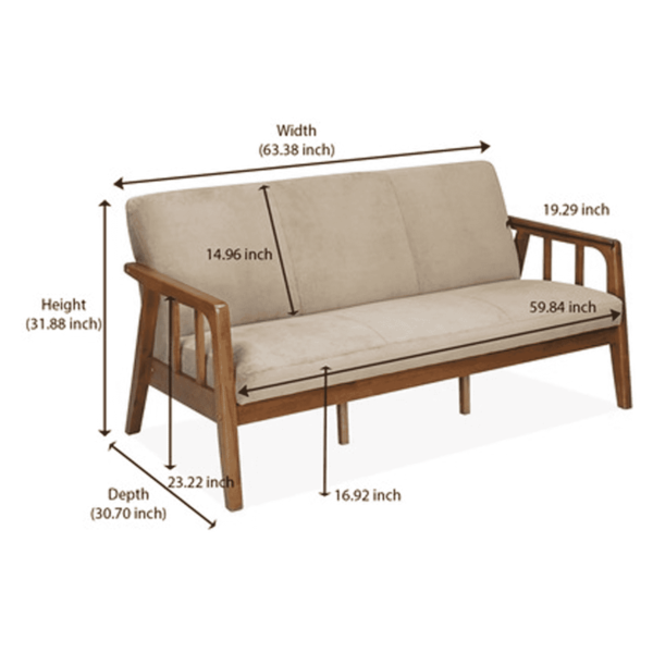 Ekrub 3 Seater Sofa in Coffee Colour by FernInida.com