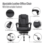 Manager Office Chair with Massager & Footrest in Black Colour by Fern India
