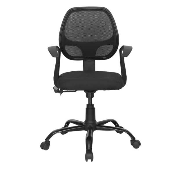 Gnatsum Medium Back Ergonomic Chair in Black Colour By Fern India