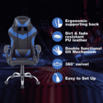 Gaming Ergonomic Chair in Blue & Black Colour by Fern India