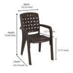 Plastic Chair (Set of 2) in Weather Brown Colour By Fern India