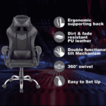 Gaming Ergonomic Chair in Grey & Black Colour by Fern India