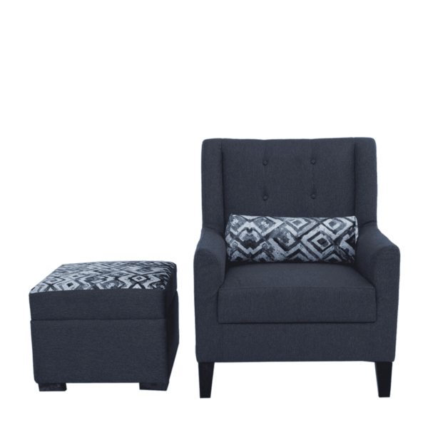 Sito Lounge Chair with Ottoman in Grey Colour By Fern India