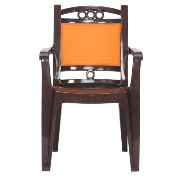 Plastic Chair (Set of 2) in Brown & Orange Colour by Fern India
