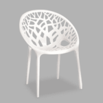 Latsyrc PP Designer Plastic Chair in Milky White Colour By Fern India