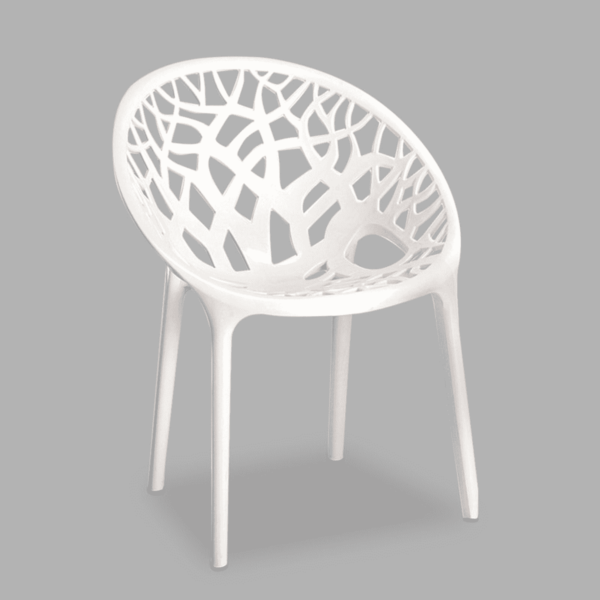 Latsyrc PP Designer Plastic Chair in Milky White Colour By Fern India