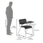 Contract Training Chair in Black Colour By Fern India