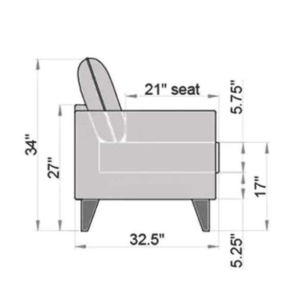 Aral 3 Seater Sofa in Navy Blue Colour by FernInida.com