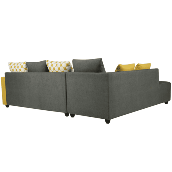 Enabsirb RHS 3 Seater Sofa with Coffee Table in Grey & Yellow Colour by FernInida.com