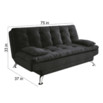 Nilahsim 3 Seater Sofa Cum Bed in Dark Grey Colour by FernInida.com