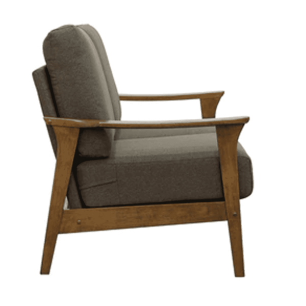 Yrelev 2 Seater Sofa in Safari Brown Colour with Brown Oak Finish by FernInida.com