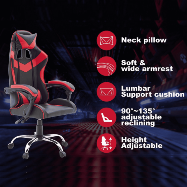 Gaming Ergonomic Chair in Red & Black Colour by Fern India