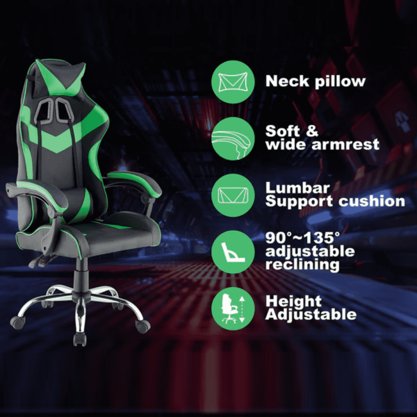Gaming Ergonomic Chair in Green & Black Colour by Fern India