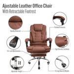 Manager Office Chair with Massager & Footrest in Brown Colour by Fern India