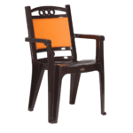 Plastic Chair (Set of 2) in Brown & Orange Colour by Fern India