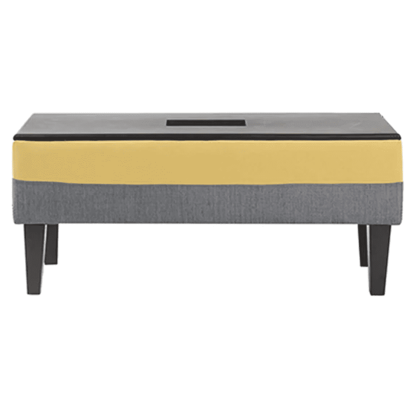 Enabsirb RHS 3 Seater Sofa with Coffee Table in Grey & Yellow Colour by FernInida.com