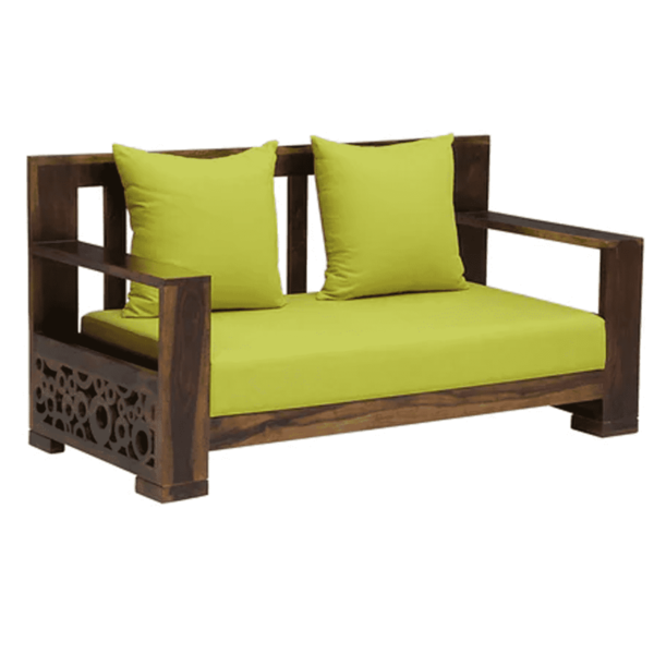 Itayhk Solid Wood 2 Seater Sofa in Provincial Teak Finish by FernInida.com