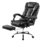 Manager Office Chair with Massager & Footrest in Black Colour by Fern India