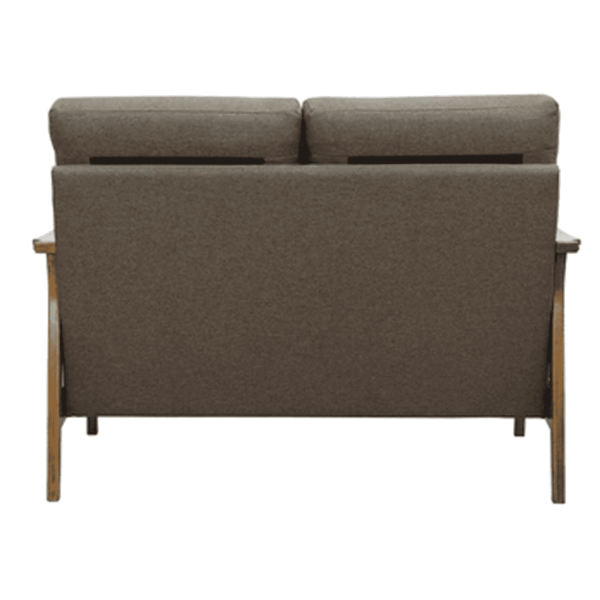 Yrelev 2 Seater Sofa in Safari Brown Colour with Brown Oak Finish by FernInida.com