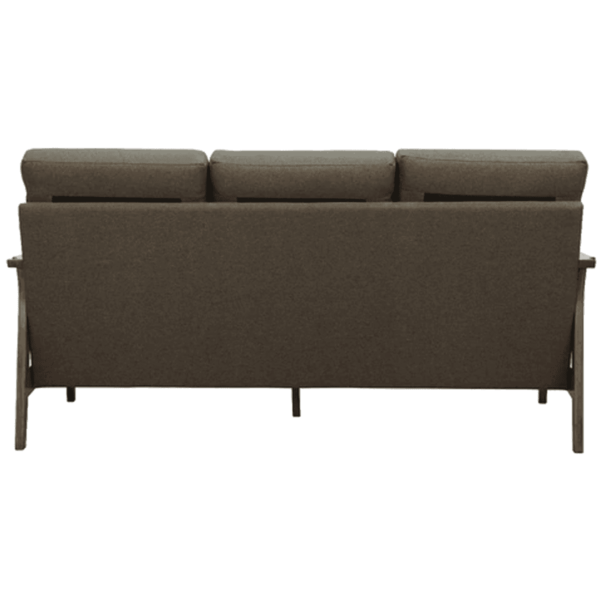 Yrelev 3 Seater Sofa in Safari Brown Colour with Brown Oak Finish by FernInida.com