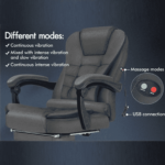 Manager Office Chair with Massager & Footrest in Khaki Colour by Fern India