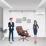 Manager Office Chair with Massager & Footrest in Brown Colour by Fern India