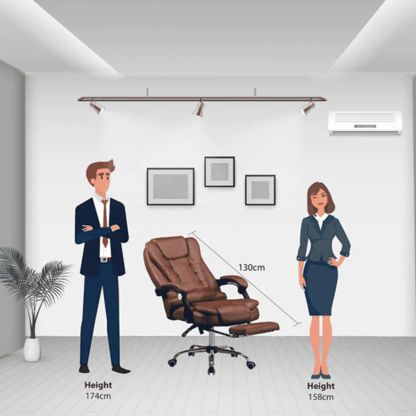 Manager Office Chair with Massager & Footrest in Brown Colour by Fern India