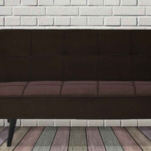 Ziul Sofa Cum Bed in Dark Brown Colour By FernInida.com