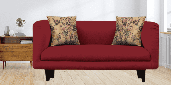 Ikin 2 Seater Sofa In Maroon Colour By FernInida.com