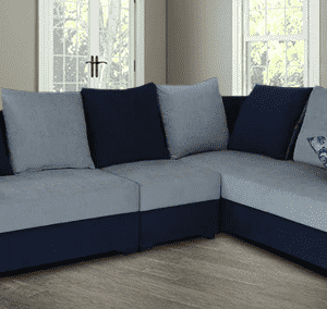 Nadroj LHS Sectional Sofa in Blue & Grey Colour by FernInida.com