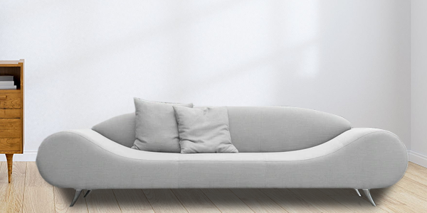 Gnihsinotsa 3 Seater Sofa in Shiny Light Grey Colour by FernInida.com