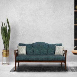 Tangele 3 Seater Sofa in Sea Blue Colour by FernIndia.com