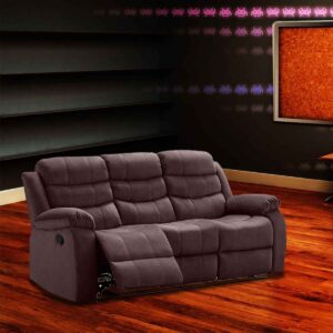 Oir 3 Seater Manual Recliner In Brown Colour by FernIndia.com