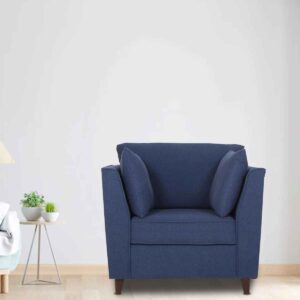 Adnarim 1 Seater Sofa in Navy Blue Color by FernIndia.com