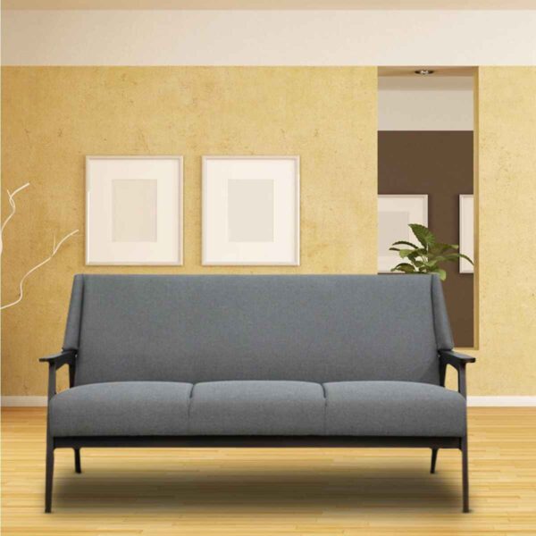 Ekusiad 3 Seater Sofa in Grey Colour By FernIndia.com
