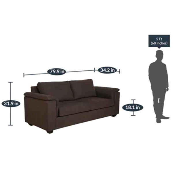 Serdna 3 Seater Sofa in Chestnut Brown By FernIndia.com