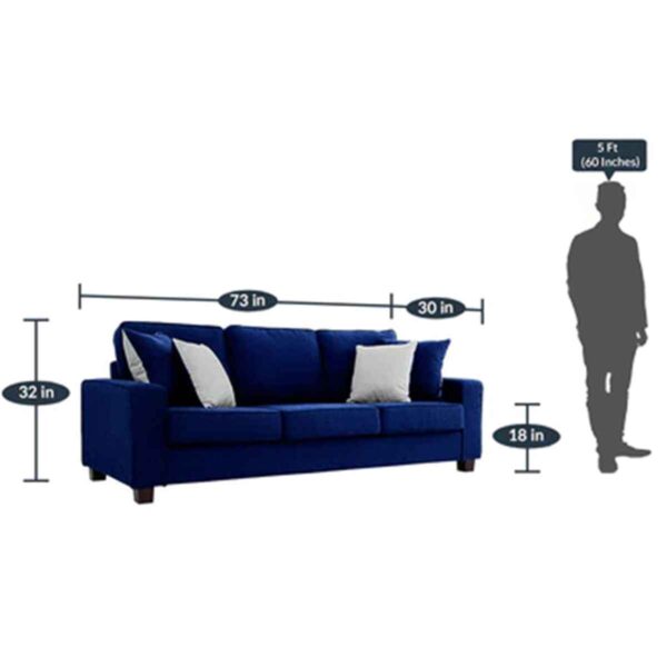 Gubydal 3 Seater Recliner in Blue Colour by FernIndia.com