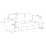Serdna 3 Seater Sofa in Navy Blue Colour By FernIndia.com