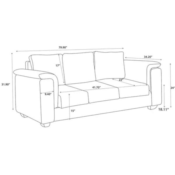 Serdna 3 Seater Sofa in Chestnut Brown By FernIndia.com
