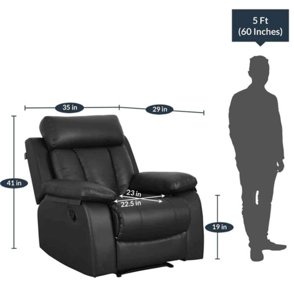 Angam 1 Seater Recliner in Black Colour By FernIndia.com