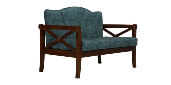Tnagele 2 Seater Sofa in Sea Blue Colour by FernIndia.com