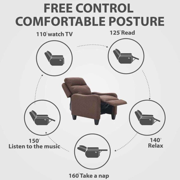 Rotnev Manual Pushback Recliner In Tan Color by FernIndia.com