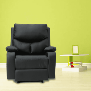 Atanih Leatherette 1 Seater Recliner in Black Color by FernIndia.com