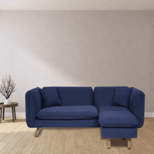 Animor 3 Seater  LHS Sectional Sofa In Navy Blue Colour by FernIndia.com