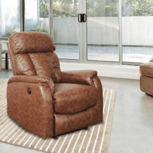 Rettniv 1 Seater Recliner in Black & Brown Colour By FernIndia.com