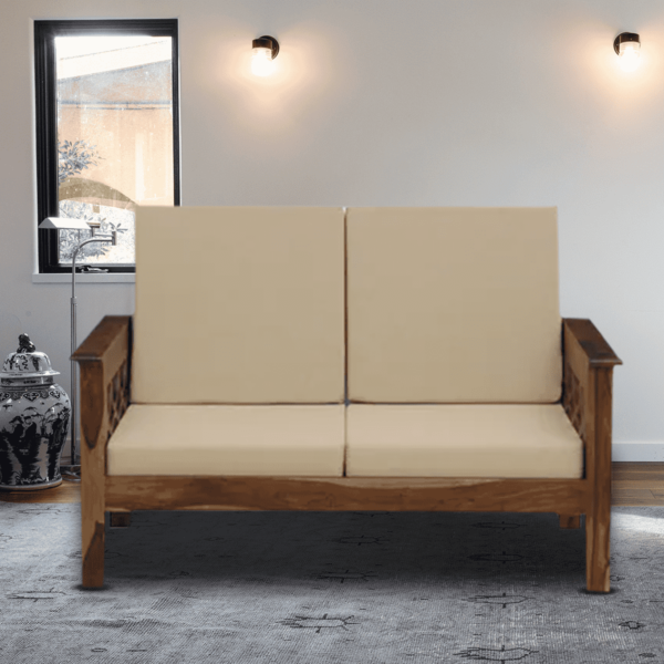 Regor Solid Wood 2 Seater Sofa in Provincial Teak Finish by FernIndia.com