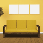 Enacihc Solid Wood 3 Seater Sofa in Provincial Teak Finish by FernIndia.com